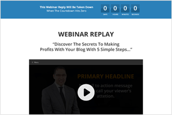 Webinar Replay Page